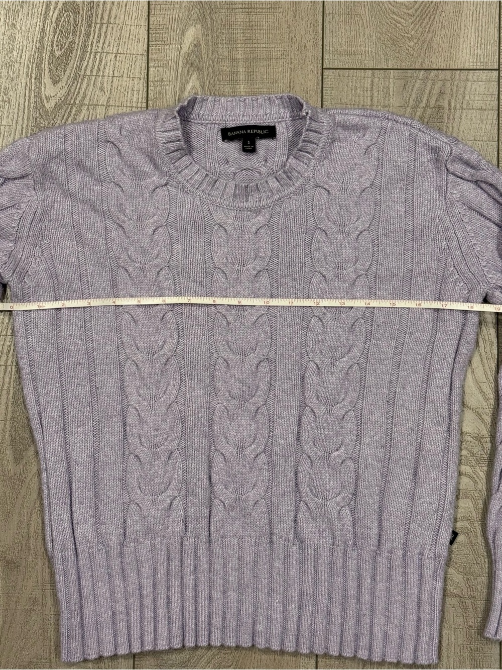 Banana Republic Light Lavender Cable-Knit Crew Sweater - Picture 6 of 8